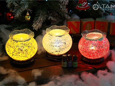 Combo: 01 Đèn xông tinh dầu Pha lê lớn + 01 tinh dầu 10ml